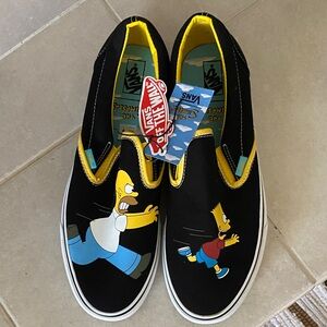 Vans Black Slip-On Sneakers with Cartoon Print